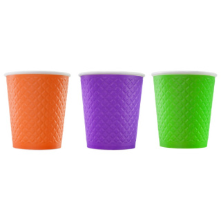 EM80-280-0479 Gobelet en papier Waffle Color Mix 250&nbsp;ml