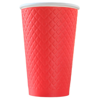 EM90-530-6810 Gobelet en papier Waffle Red 400 ml