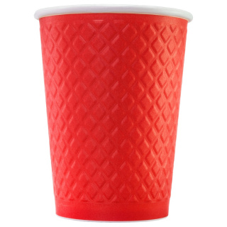 EM90-430-0481 Gobelet en papier Waffle Red 300 ml