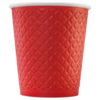 EM80-280-0477 Gobelet en papier Waffle Red 250&nbsp;ml