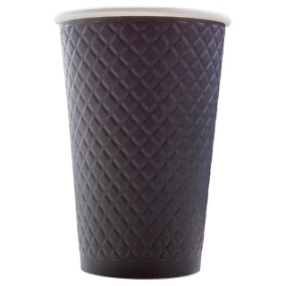 EM90-530-6811 Gobelet en papier Waffle Black 400&nbsp;ml