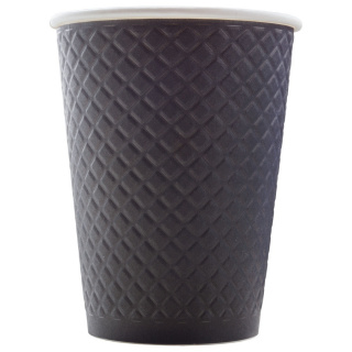 EM90-430-0482 Gobelet en papier Waffle Black 300&nbsp;ml