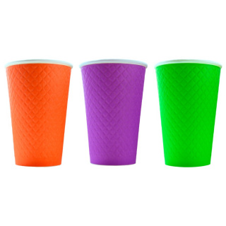 EM90-530-6812 Gobelet en papier Waffle Color Mix 400&nbsp;ml