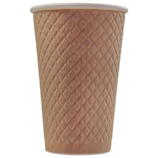 EM90-530-6809 Gobelet en papier "Waffle Kraft" 400&nbsp;ml