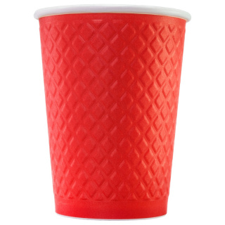 EM90-430-0481 Gobelet en papier Waffle Red 300&nbsp;ml