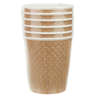 EM80-280-6-0367 Gobelet en papier "Waffle Kraft" 250&nbsp;ml
